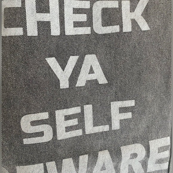 ADIKA Graphic Boyfriend Baggy Jeans Wide Leg High Rise Gothic Small Grey… - Picture 5 of 6